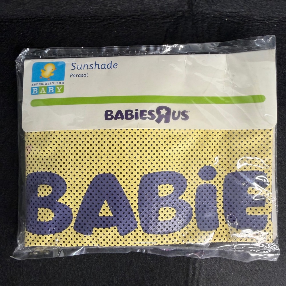 Vintage Y2K Babies R Us Yellow Sun Shade Car Suction Cup Window Shade